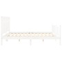 White solid wood bed frame with headboard 200x200 cm by vidaXL, Beds and slatted bases - Ref: Foro24-3192447, Price: 184,68 €...