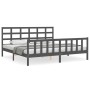Grauer Massivholzbettrahmen mit Kopfteil 200x200 cm von vidaXL, Betten und Lattenroste - Ref: Foro24-3192123, Preis: 169,45 €...