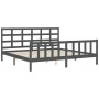 Grauer Massivholzbettrahmen mit Kopfteil 200x200 cm von vidaXL, Betten und Lattenroste - Ref: Foro24-3192123, Preis: 169,45 €...