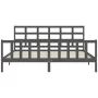Estructura de cama con cabecero madera maciza gris 200x200 cm de vidaXL, Camas y somieres - Ref: Foro24-3192123, Precio: 167,...