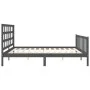 Estructura de cama con cabecero madera maciza gris 200x200 cm de vidaXL, Camas y somieres - Ref: Foro24-3192123, Precio: 167,...