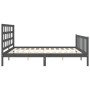 Grauer Massivholzbettrahmen mit Kopfteil 200x200 cm von vidaXL, Betten und Lattenroste - Ref: Foro24-3192123, Preis: 169,45 €...