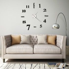 3D wall clock with modern design 100 cm XXL black by vidaXL, Wall clocks - Ref: Foro24-50635, Price: 25,05 €, Discount: %