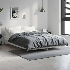 Sonoma gray engineered wood bed frame 140x190 cm by vidaXL, Beds and slatted bases - Ref: Foro24-832283, Price: 118,54 €, Dis...
