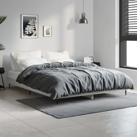 Estructura de cama madera de ingeniería gris Sonoma 140x190 cm de vidaXL, Camas y somieres - Ref: Foro24-832283, Precio: 118,...