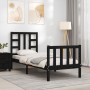 Single bed frame with black solid wood headboard by vidaXL, Beds and slatted bases - Ref: Foro24-3191935, Price: 120,62 €, Di...