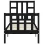 Einzelbettgestell mit schwarzem Massivholz-Kopfteil von vidaXL, Betten und Lattenroste - Ref: Foro24-3191935, Preis: 119,04 €...