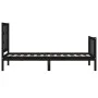 Einzelbettgestell mit schwarzem Massivholz-Kopfteil von vidaXL, Betten und Lattenroste - Ref: Foro24-3191935, Preis: 119,04 €...
