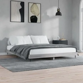 Sonoma gray engineered wood bed frame 120x200 cm by vidaXL, Beds and slatted bases - Ref: Foro24-832259, Price: 100,45 €, Dis...
