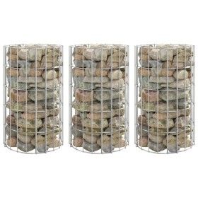 Runde Gabionen-Pflanzringe 3 Stk. verzinkter Stahl Ø30x50 cm von vidaXL, Töpfe und Pflanzgefäße - Ref: Foro24-152019, Preis: ...