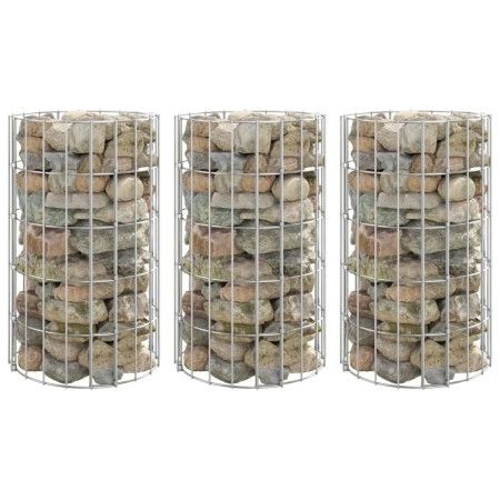 Runde Gabionen-Pflanzringe 3 Stk. verzinkter Stahl Ø30x50 cm von vidaXL, Töpfe und Pflanzgefäße - Ref: Foro24-152019, Preis: ...