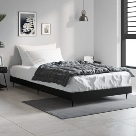 Schwarzer Bettrahmen aus Holzwerkstoff, 90 x 190 cm von vidaXL, Betten und Lattenroste - Ref: Foro24-832302, Preis: 85,92 €, ...