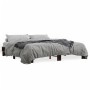 Estructura cama madera ingeniería metal marrón roble 160x200 cm