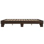 Estructura cama madera ingeniería metal marrón roble 160x200 cm