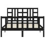 Bettgestell mit schwarzem Massivholzkopfteil 140x190 cm von vidaXL, Betten und Lattenroste - Ref: Foro24-3191955, Preis: 175,...