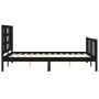 Bettgestell mit schwarzem Massivholzkopfteil 140x190 cm von vidaXL, Betten und Lattenroste - Ref: Foro24-3191955, Preis: 175,...
