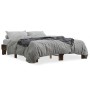 Estructura cama madera ingeniería metal roble ahumado 150x200cm