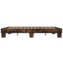 Estructura cama madera ingeniería metal roble ahumado 150x200cm