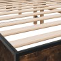 Estructura cama madera ingeniería metal roble ahumado 150x200cm