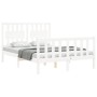 White solid wood bed frame with headboard 120x200 cm by vidaXL, Beds and slatted bases - Ref: Foro24-3192422, Price: 134,35 €...