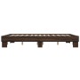 Estructura cama madera ingeniería metal marrón roble 150x200 cm