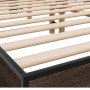 Estructura cama madera ingeniería metal marrón roble 150x200 cm