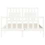 White solid wood bed frame with headboard 120x200 cm by vidaXL, Beds and slatted bases - Ref: Foro24-3192422, Price: 134,35 €...