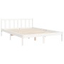 Weißer Massivholzbettrahmen mit Kopfteil 120x200 cm von vidaXL, Betten und Lattenroste - Ref: Foro24-3192422, Preis: 134,35 €...