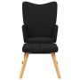 Silla mecedora con reposapiés tela negro