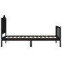 Bed frame with black solid wood headboard 100x200 cm by vidaXL, Beds and slatted bases - Ref: Foro24-3192290, Price: 142,18 €...