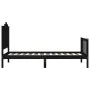 Bed frame with black solid wood headboard 100x200 cm by vidaXL, Beds and slatted bases - Ref: Foro24-3192290, Price: 140,42 €...