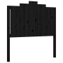 Bed frame with black solid wood headboard 100x200 cm by vidaXL, Beds and slatted bases - Ref: Foro24-3192290, Price: 142,18 €...