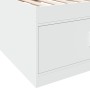 Sofá cama con cajones sin colchón blanco 90x200 cm