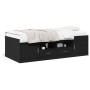 Sofá cama con cajones sin colchón negro 90x200 cm
