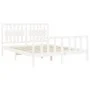 Estructura de cama con cabecero madera maciza blanco 160x200 cm de vidaXL, Camas y somieres - Ref: Foro24-3192437, Precio: 16...