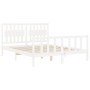 Weißer Massivholzbettrahmen mit Kopfteil 160x200 cm von vidaXL, Betten und Lattenroste - Ref: Foro24-3192437, Preis: 166,94 €...