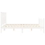 Weißer Massivholzbettrahmen mit Kopfteil 160x200 cm von vidaXL, Betten und Lattenroste - Ref: Foro24-3192437, Preis: 166,94 €...