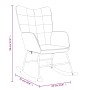 Silla mecedora con reposapiés tela amarillo mostaza