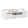 Sofá cama con cajones sin colchón blanco 90x190 cm