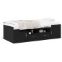 Sofá cama con cajones sin colchón negro 90x190 cm