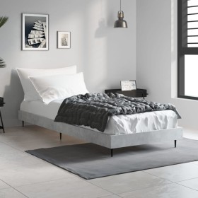 Betongrauer Bettrahmen aus Holzwerkstoff, 75 x 190 cm von vidaXL, Betten und Lattenroste - Ref: Foro24-832313, Preis: 76,77 €...