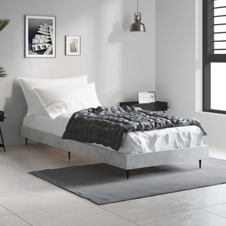 Betongrauer Bettrahmen aus Holzwerkstoff, 75 x 190 cm von vidaXL, Betten und Lattenroste - Ref: Foro24-832313, Preis: 76,77 €...
