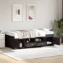 Sofá cama con cajones sin colchón negro 75x190 cm