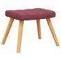 Silla mecedora con reposapiés tela rojo tinto