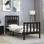 Single bed frame with black solid wood headboard by vidaXL, Beds and slatted bases - Ref: Foro24-3192390, Price: 126,65 €, Di...
