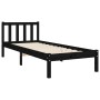 Single bed frame with black solid wood headboard by vidaXL, Beds and slatted bases - Ref: Foro24-3192390, Price: 128,41 €, Di...