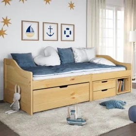 IRUN sofa bed with 3 solid pine wood drawers 90x200cm by vidaXL, Beds and slatted bases - Ref: Foro24-3185213, Price: 319,63 ...
