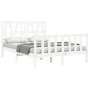 Estructura cama de matrimonio con cabecero madera maciza blanco de vidaXL, Camas y somieres - Ref: Foro24-3192462, Precio: 14...