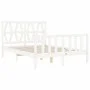 Estructura cama de matrimonio con cabecero madera maciza blanco de vidaXL, Camas y somieres - Ref: Foro24-3192462, Precio: 14...