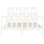 Estructura cama de matrimonio con cabecero madera maciza blanco de vidaXL, Camas y somieres - Ref: Foro24-3192462, Precio: 14...
